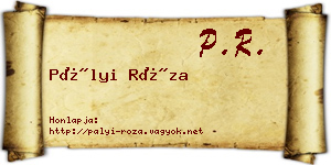 Pályi Róza névjegykártya